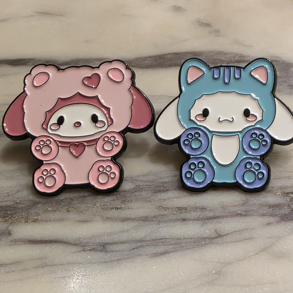 Cute Animal Enamel Pins - Pink and Blue